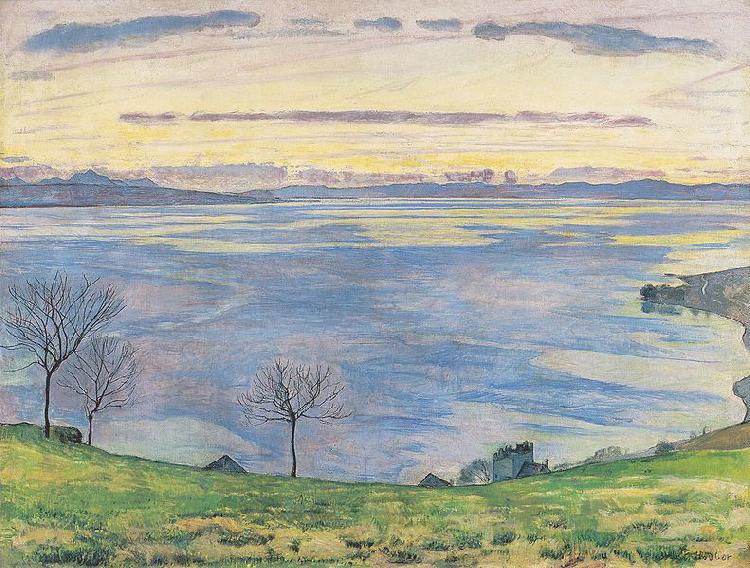 Ferdinand Hodler Genfersee am Abend von Chexbres aus